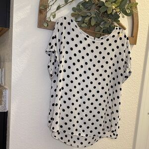 Maurices Black and White Polka Dot Blouse